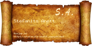 Stefanits Anett névjegykártya