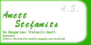 anett stefanits business card